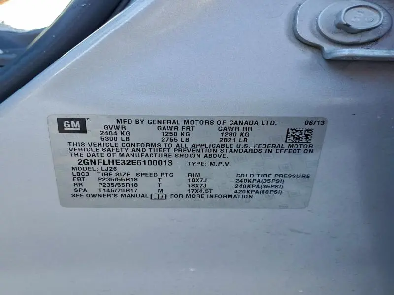 2014 CHEVROLET EQUINOX LTZ  