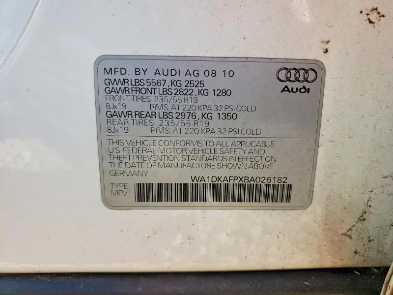 2011 AUDI Q5 PREMIUM PLUS  