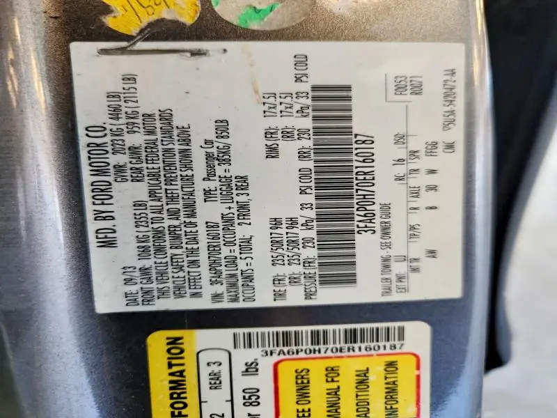 2014 FORD FUSION SE  