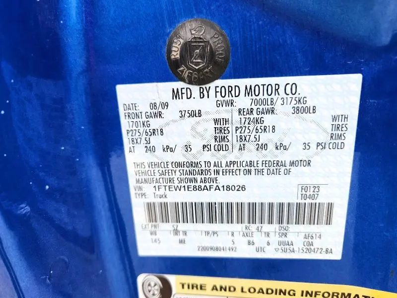 2010 FORD F150 SUPERCREW  