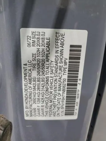 2022 HONDA PILOT BLACK  