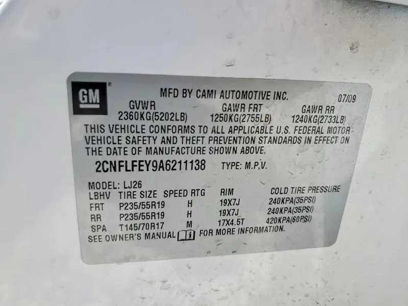 2010 CHEVROLET EQUINOX LTZ  