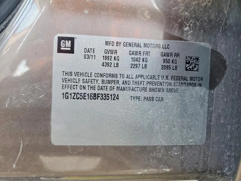 2011 CHEVROLET MALIBU 1LT  