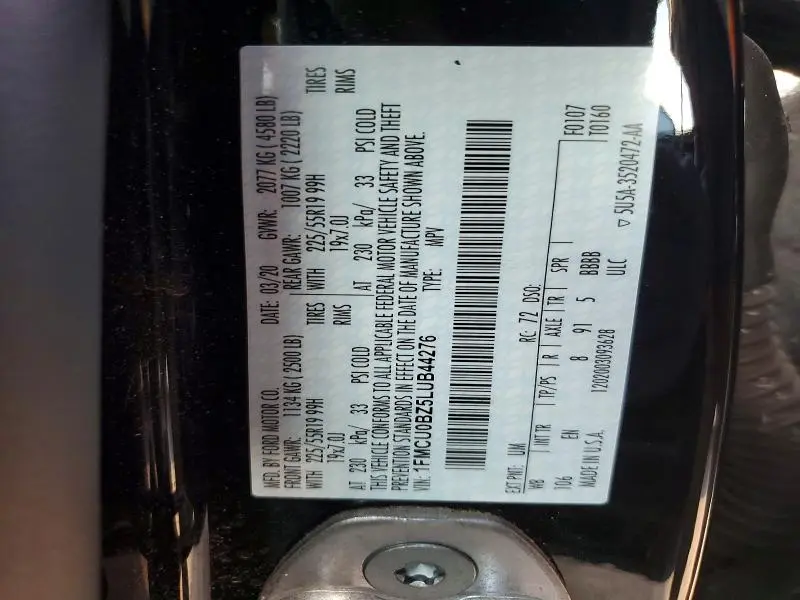 2020 FORD ESCAPE SE SPORT  