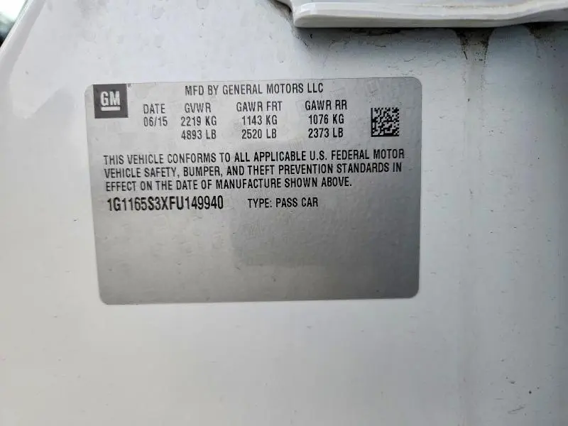 2015 CHEVROLET IMPALA LTZ  