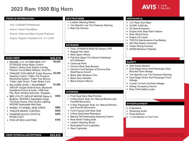 2023 RAM 1500 BIG HORN/LONE STAR