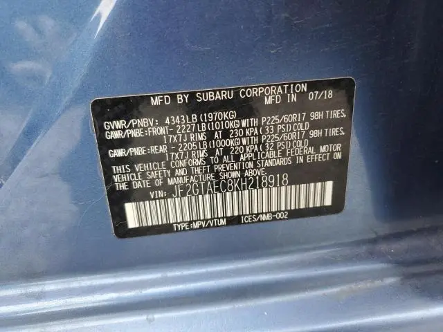 2019 SUBARU CROSSTREK PREMIUM  