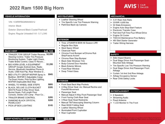 2022 RAM 1500 BIG HORN/LONE STAR