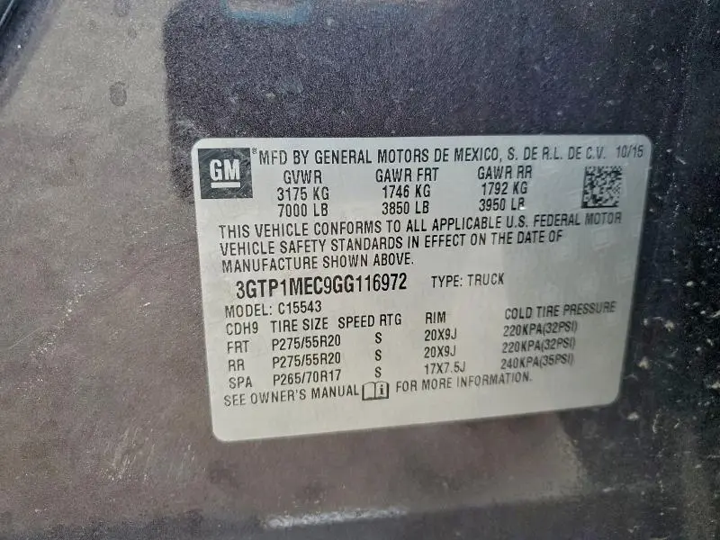 2016 GMC SIERRA C1500 SLE  