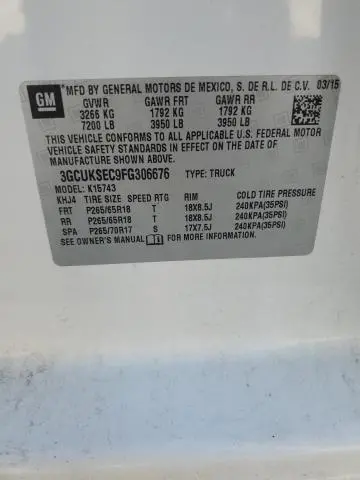 2015 CHEVROLET SILVERADO K1500 LTZ  