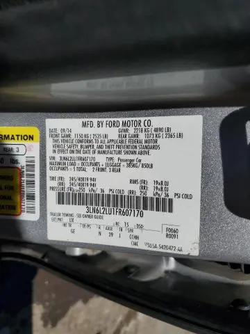 2015 LINCOLN MKZ HYBRID  
