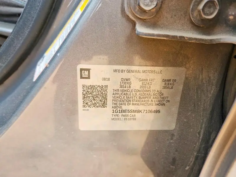 2019 CHEVROLET CRUZE LT  