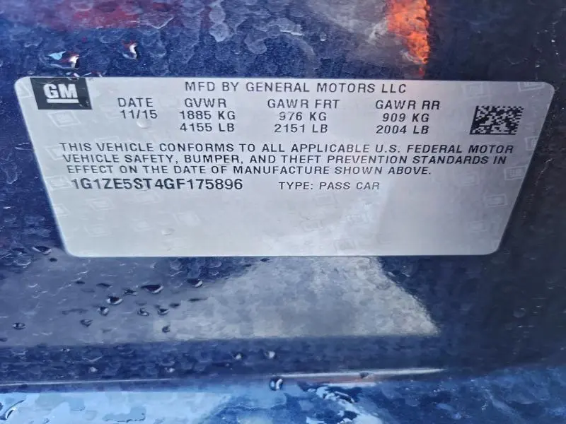 2016 CHEVROLET MALIBU LT  