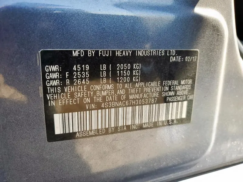 2017 SUBARU LEGACY 2.5I PREMIUM  