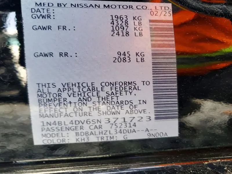 2025 NISSAN ALTIMA SV  