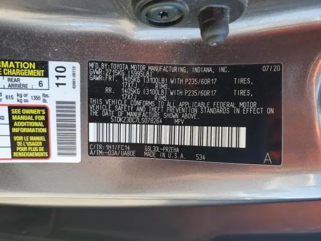 2020 TOYOTA SIENNA LE  