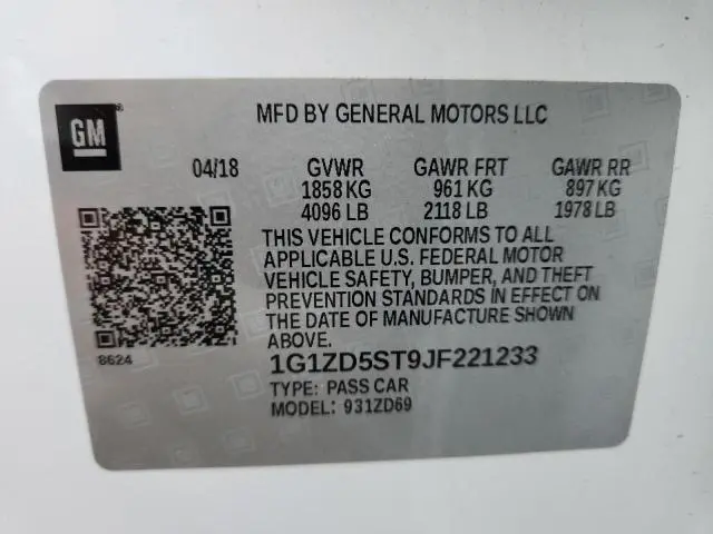 2018 CHEVROLET MALIBU LT  