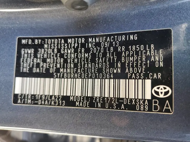 2014 TOYOTA COROLLA S PREMIUM  