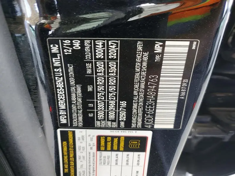 2017 MERCEDES-BENZ GLS 450 4MATIC  