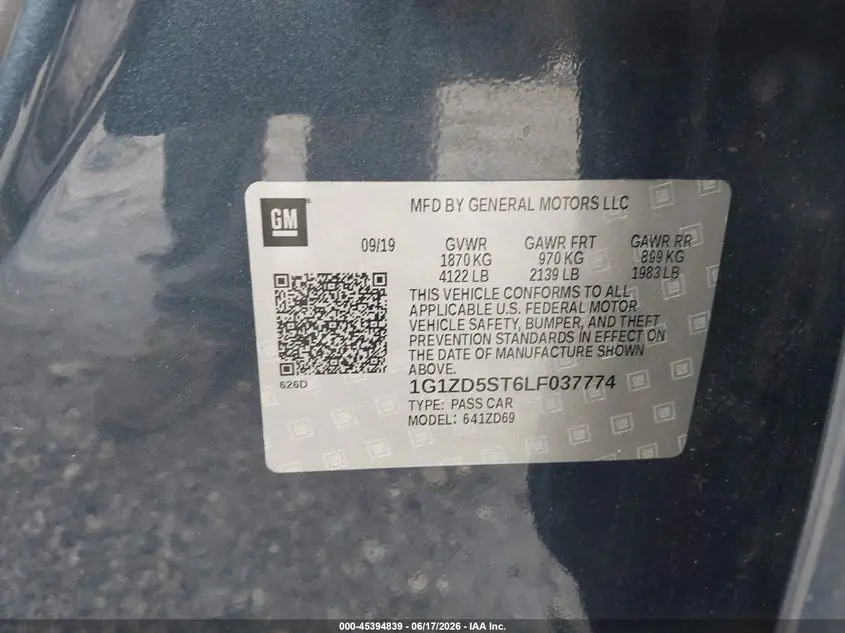 2020 CHEVROLET MALIBU FWD LT