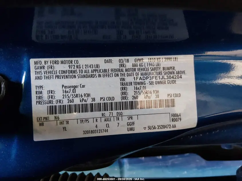 2018 FORD FOCUS SE