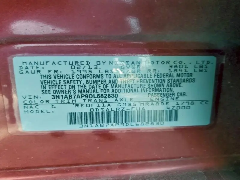 2013 NISSAN SENTRA S  