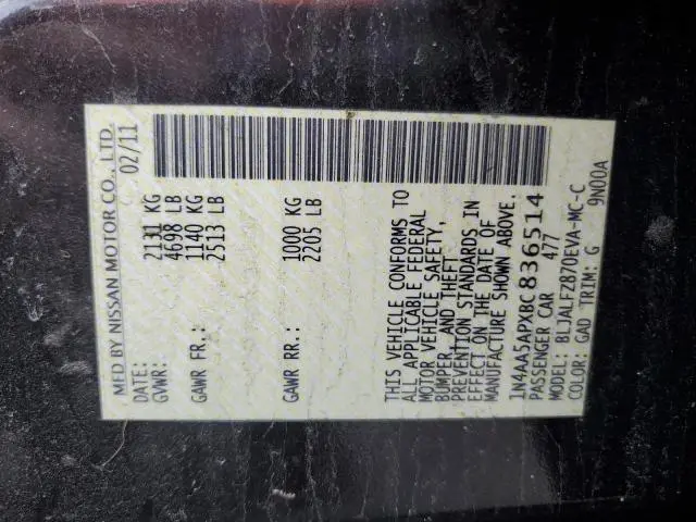 2011 NISSAN MAXIMA S