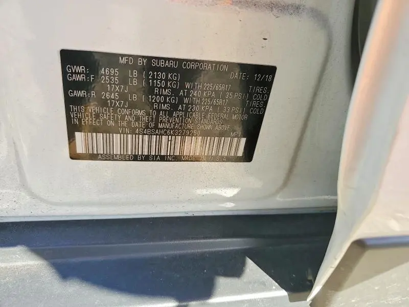 2019 SUBARU OUTBACK 2.5I PREMIUM  