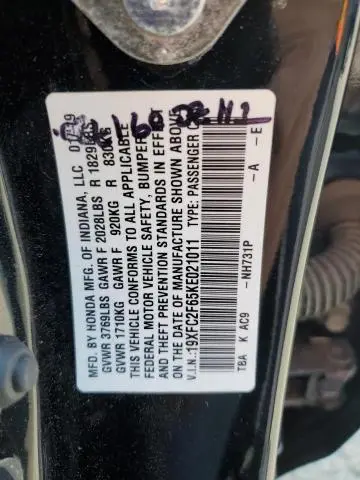 2019 HONDA CIVIC LX  