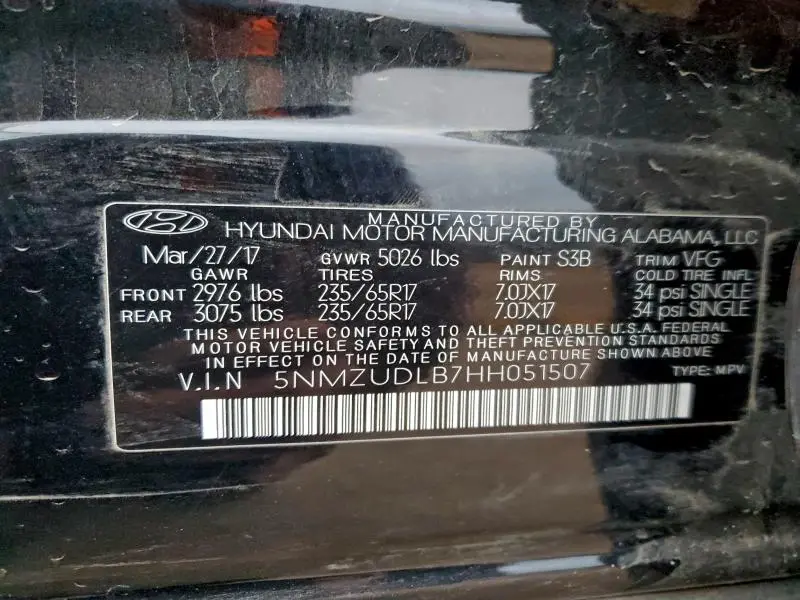 2017 HYUNDAI SANTA FE SPORT   