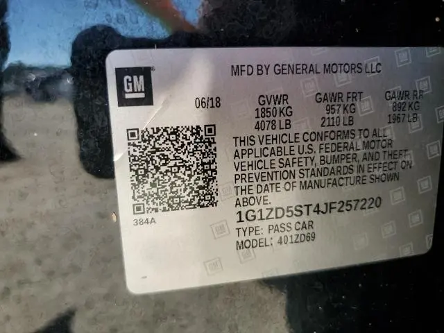 2018 CHEVROLET MALIBU LT  