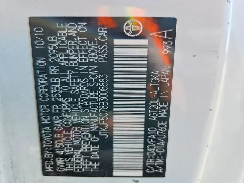 2011 SCION TC BASE  