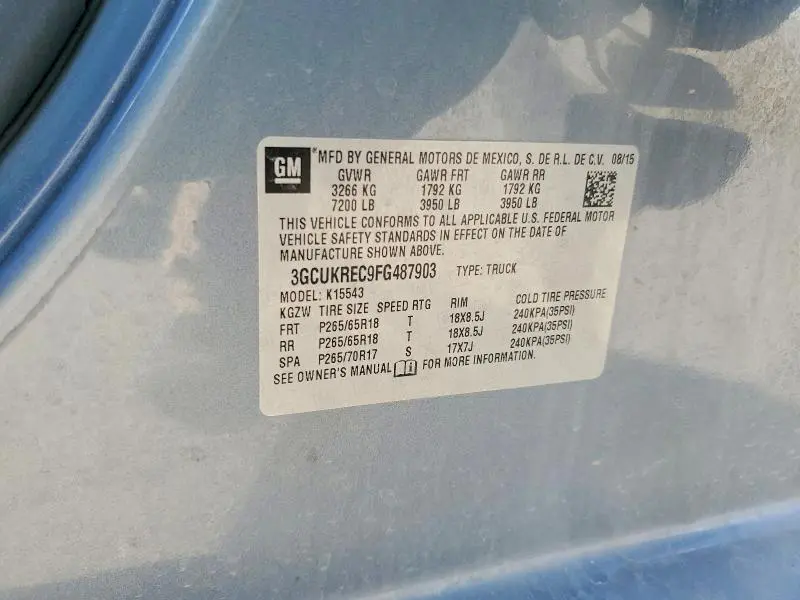 2015 CHEVROLET SILVERADO K1500 LT  