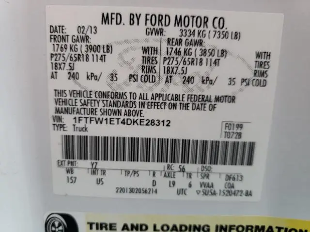 2013 FORD F150 SUPERCREW  