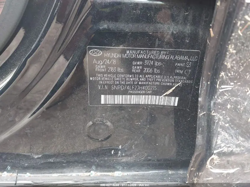 2018 HYUNDAI ELANTRA SE