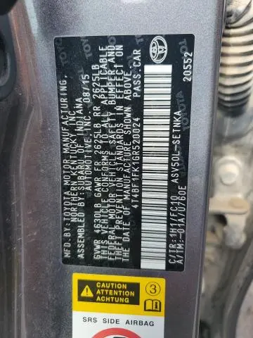 2016 TOYOTA CAMRY LE  