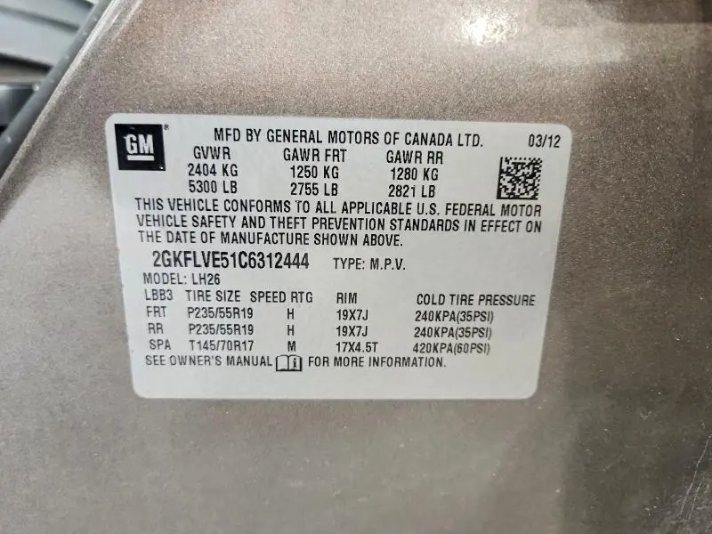 2012 GMC TERRAIN SLT  