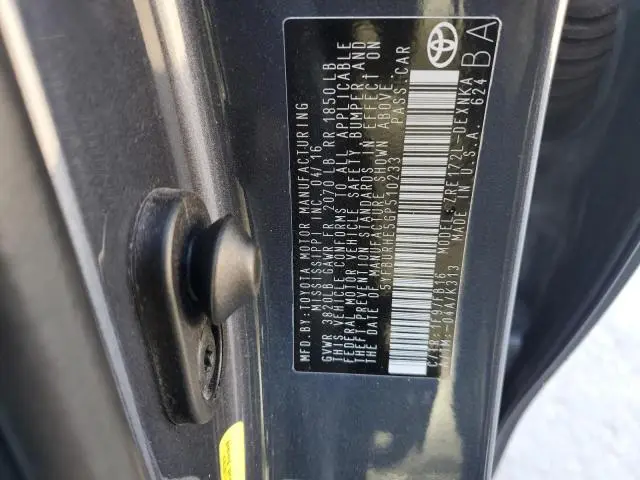 2016 TOYOTA COROLLA L  