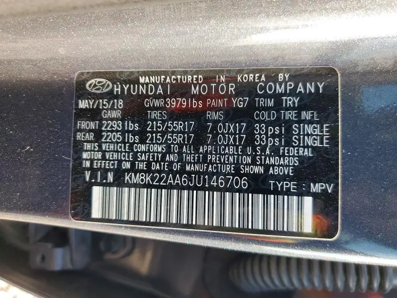 2018 HYUNDAI KONA SEL  