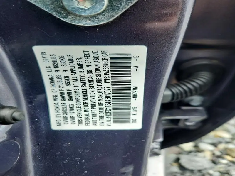 2019 HONDA CIVIC EX  
