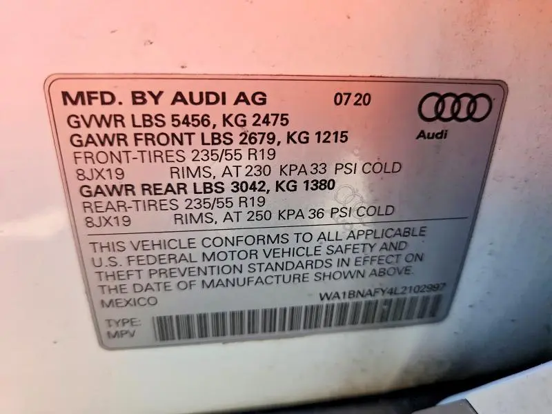 2020 AUDI Q5 PREMIUM PLUS  