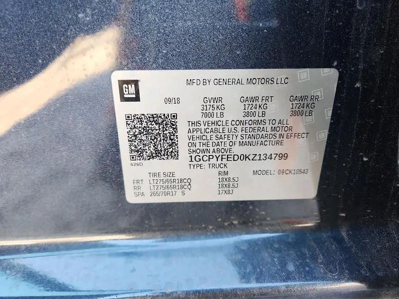 2019 CHEVROLET SILVERADO K1500 LT TRAIL BOSS  