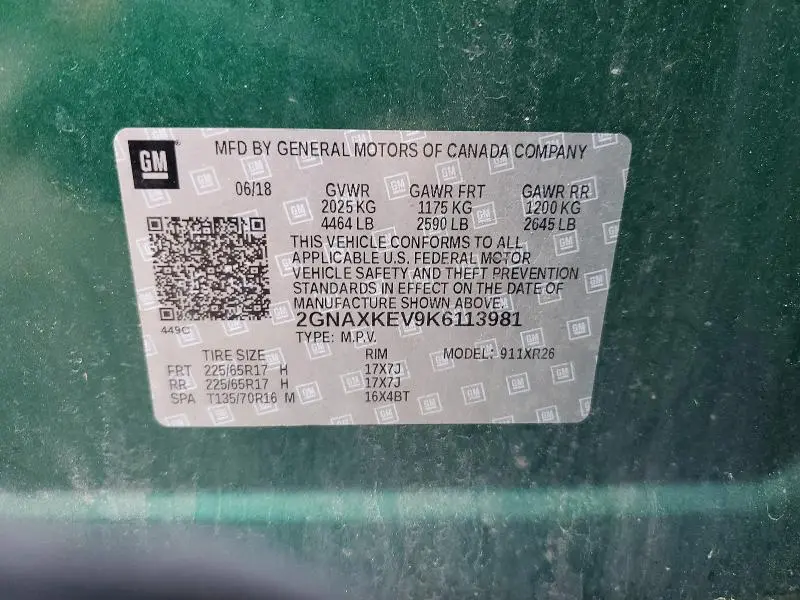 2019 CHEVROLET EQUINOX LT  