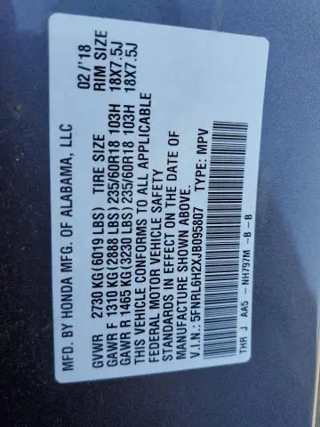 2018 HONDA ODYSSEY LX  