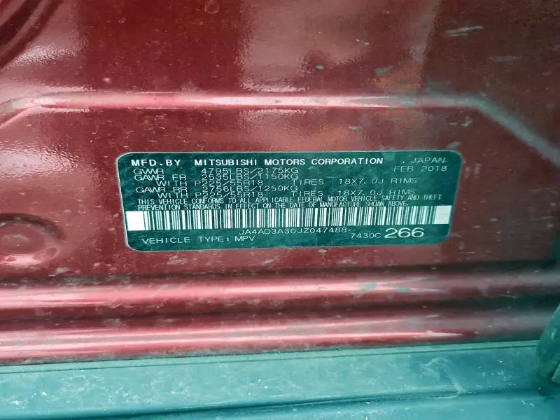 2018 MITSUBISHI OUTLANDER SE  