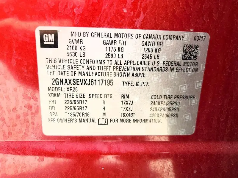 2018 CHEVROLET EQUINOX LT  