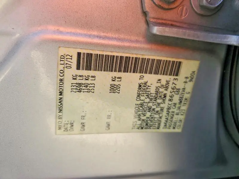 2012 NISSAN MAXIMA 3.5 S  