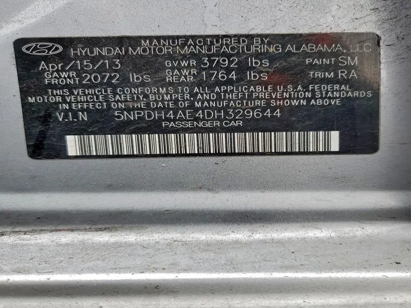 2013 HYUNDAI ELANTRA GLS  