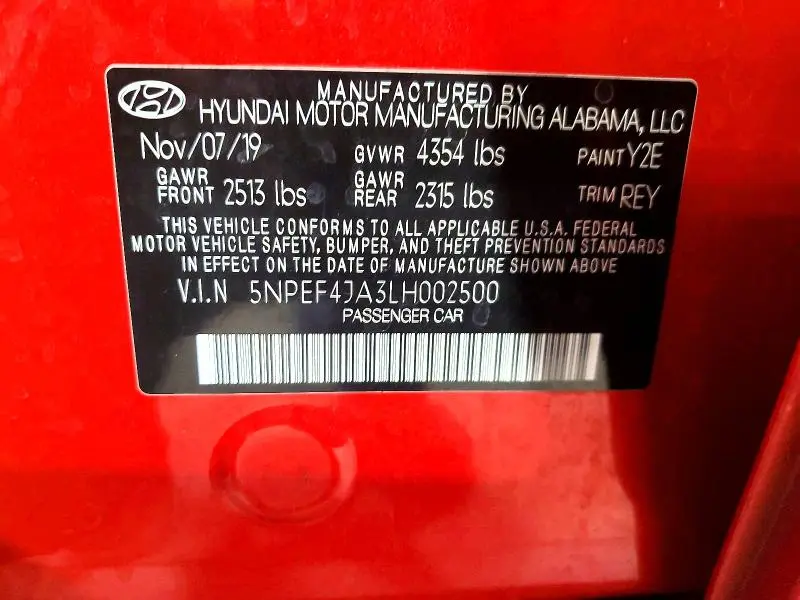 2020 HYUNDAI SONATA SEL  