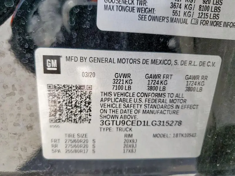 2020 GMC SIERRA K1500 ELEVATION  